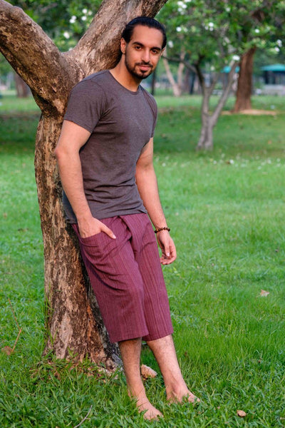 Pantalon Pescador 3 4 Rojo para Hombre Pantalonesthai Pantalones Thai