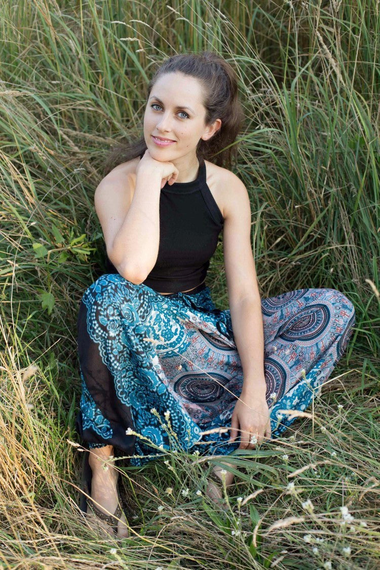 Pantalón Flor Azul_