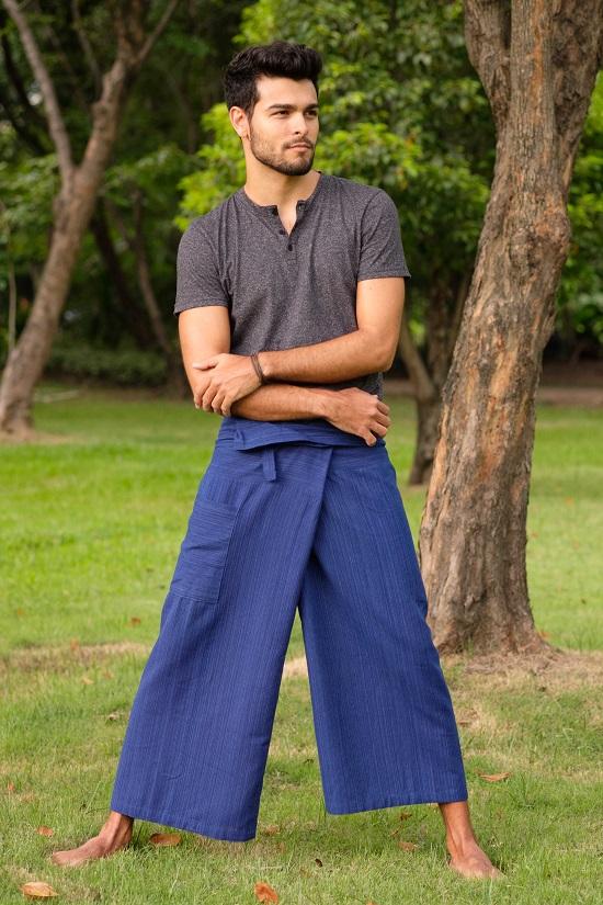 Pantalon Pescador Azul Real para Hombre Pantalonesthai Pantalones Thai