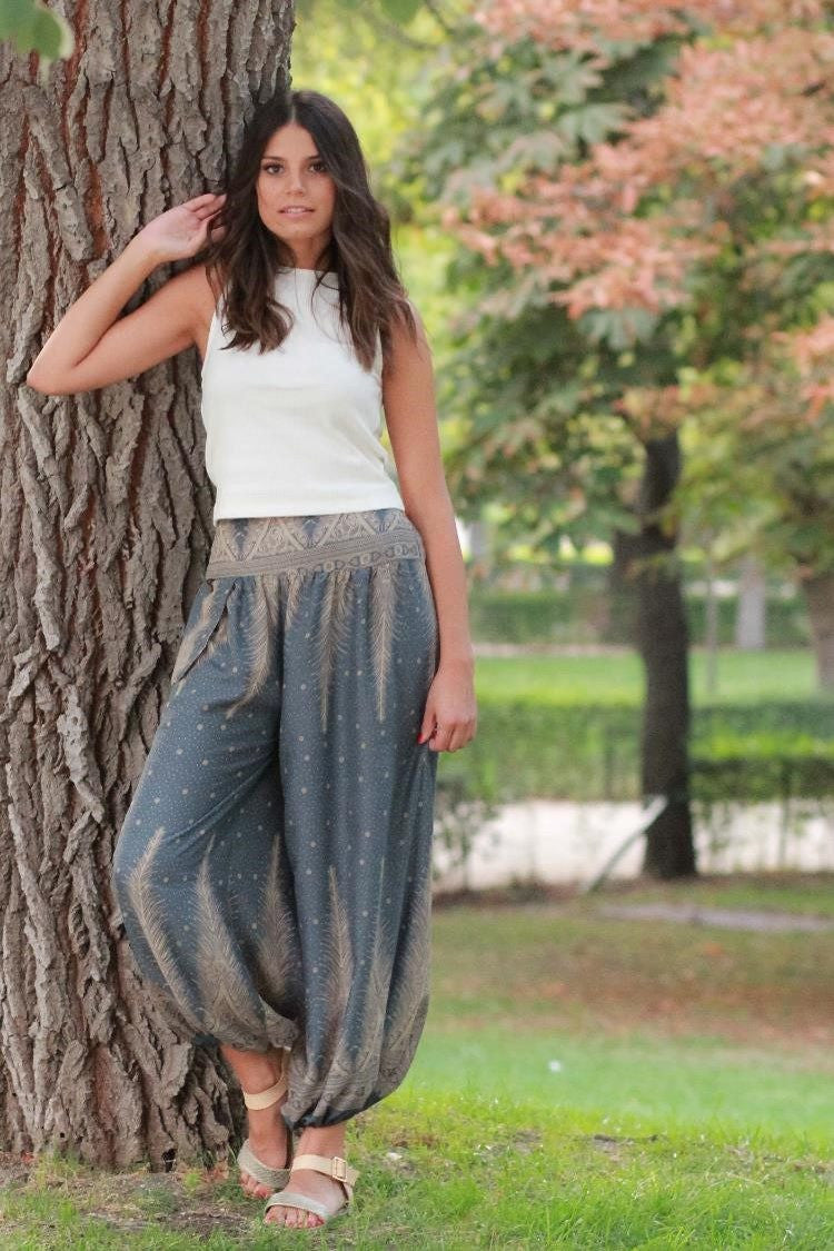 Pantalón Pluma Gris_