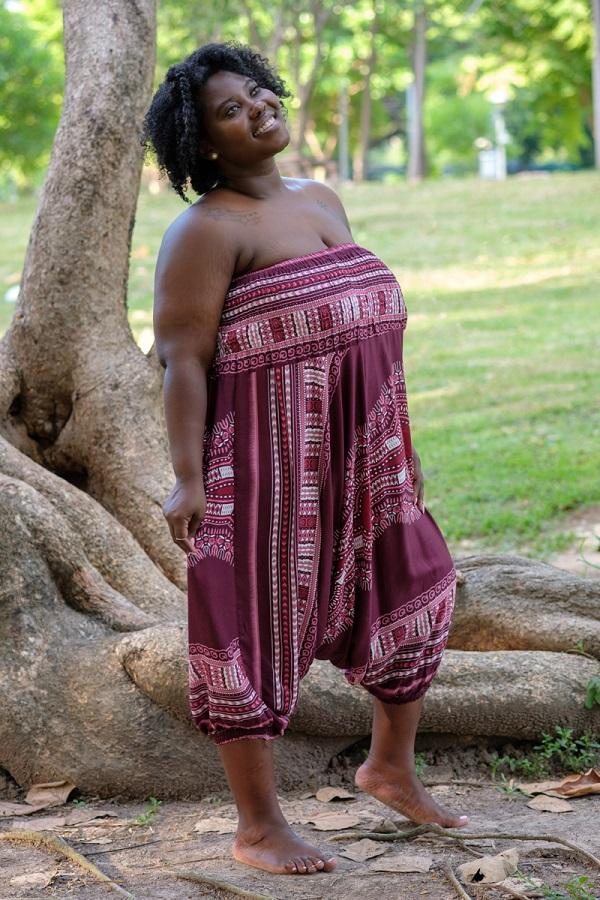 Pantalón Thai Morado Plus Size_