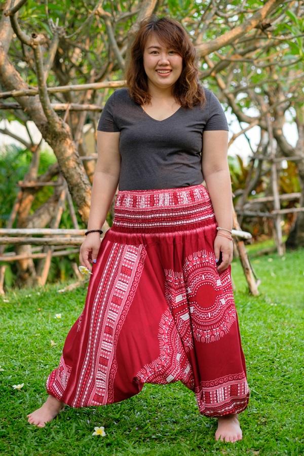 Pantalón Thai Rojo Plus Size_