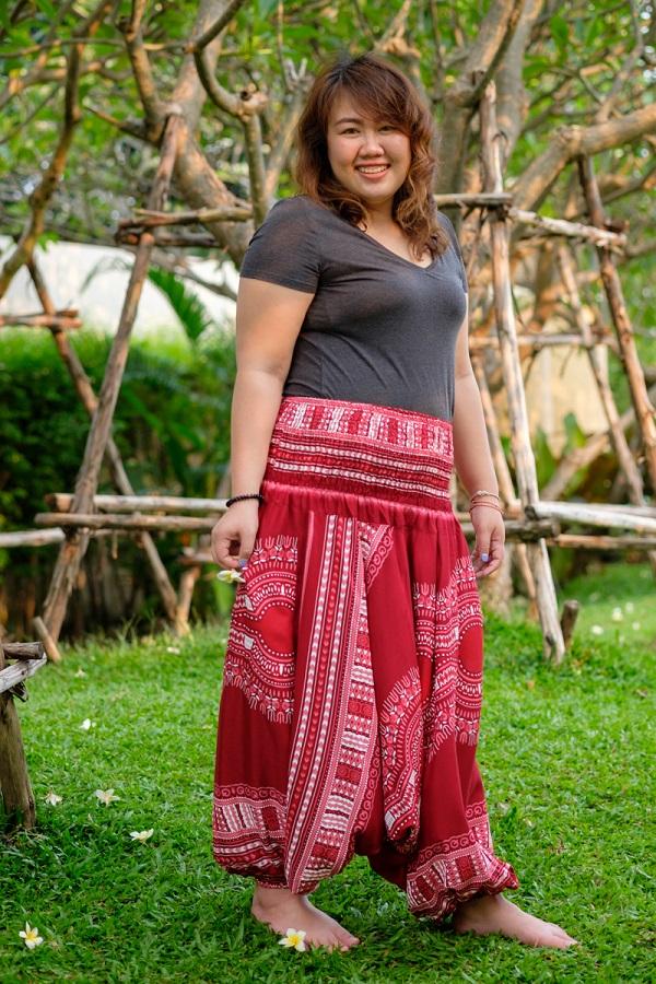 Pantalón Thai Rojo Plus Size